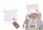 Z&Z Dvouvrstvá bavlněná čepička LOVE TEDDY, bílá; 56/62 (0-3m)