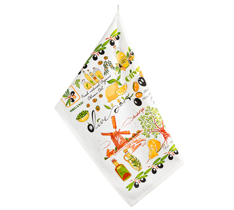 Kuchyňská utěrka 1ks - olivy - žlutá, zelená - 40x60 cm