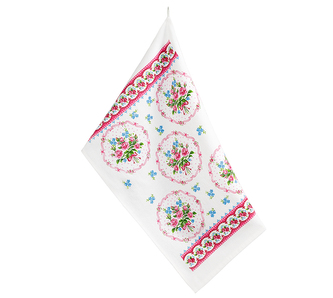 Kuchyňská utěrka 1ks - květiny - růžová, modrá - 40x60 cm