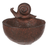 Krmítko pro ptáčky - šnek na misce, polyresin.