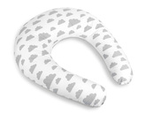 Kojicí polštář s povlakem na zip - mráčky - šedá, bílá - po obvodu 180 cm