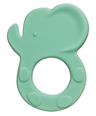 Silikonové kousátko Sloník - zelené, 9,5 x 7,5 cm