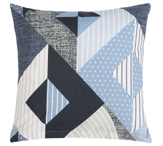 Povláček bavlněný - modrá geometrie - 40x40 cm