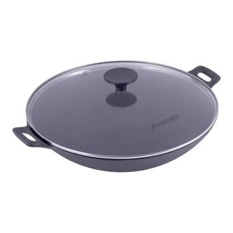 kamille Litinová pánev WOK s poklicí 30cm kamille Litinová pánev WOK s poklicí 30cm