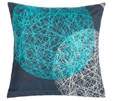 Povláček bavlněný - tyrkysovošedé koule - 40x40 cm