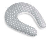 Kojicí polštář s povlakem na zip - puntík - šedá, bílá - po obvodu 180 cm