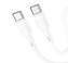 Data kabel HOCO X83 Victory, USB-C/USB-C (PD), 3A, 60W, 1m, bílá
