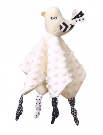 Přítulníček, mazlíček/šustík minky, Little Birdie, 25 x 25 cm