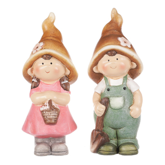 Dívka a chlapec, dekorační zboží z keramiky. Cena za 1ks.