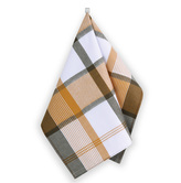 Kuchyňská utěrka 1ks - kostka hořčicová, šedá - 50x70 cm