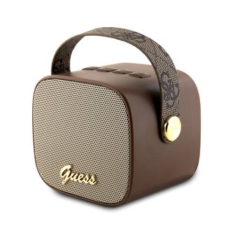 Guess Mini Bluetooth Speaker PU 4G Strap Brown (Pošk. Balení)