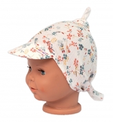 Mušelínový šátek s kšiltem Luční kvítky, Baby Nellys - smetanový, vel. 80/98; 80-98 (9-36m)