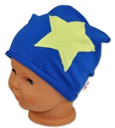 Bavlněná čepička Stars Baby Nellys ® - tm. modrá, vel. 104/116; 104-116 (4-6r)