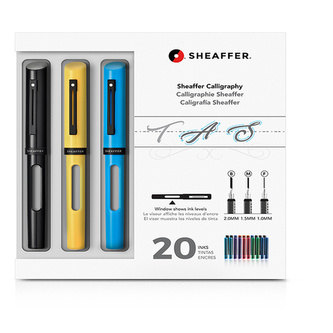 Sheaffer, Sada pro kaligrafické psaní, maxi, černá, modrá, žlutá