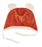 Mamatti Čepička s oušky na zavazování Velvet, Baby Fox - hnědá; 56 (1-2m)