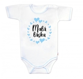 Body krátký rukáv s vtipným textem Baby Nellys, Malá láska, vel. 74, kluk; 74 (6-9m)
