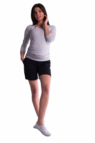Be MaaMaa Těhotenské kraťasy s elastickým pásem - černé, vel. XXXL; XXXL (46) Be MaaMaa Těhotenské kraťasy s elastickým pásem - černé, vel. XXXL; XXXL (46)