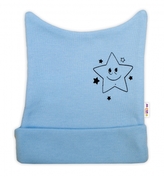 Novorozenecká čepička Baby Nellys, Baby Little Star - modrá, vel. 56; 56 (1-2m)