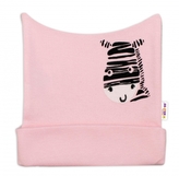 Novorozenecká čepička, Zebra - růžová, ve. 56; 56 (1-2m)