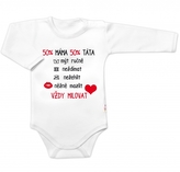 Body dlouhý rukáv Vždy milovat, Baby Nellys, bílé, vel. 80; 80 (9-12m)