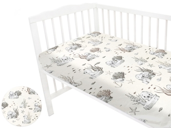 Dětské bavlněné prostěradlo do postýlky, Lachtánek - béžová, 140 x 70 cm; 140x70