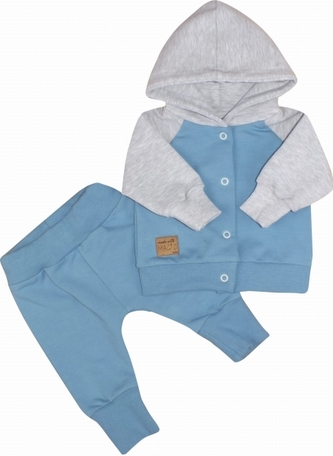 Tepláková souprava s kapucí Magic Kazum, modrá/šedá, vel. 62