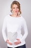 Be MaaMaa Těhotenské triko/halenka SRDCE dl. rukáv - bílé, XL/XXXL; XL/XXXL