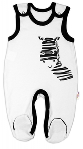 Kojenecké bavlněné dupačky Baby Nellys, Zebra - bílé vel. 56; 56 (1-2m)