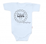 Body krátký rukáv Made with love, Baby Nellys, světle modré, vel. 80; 80 (9-12m)