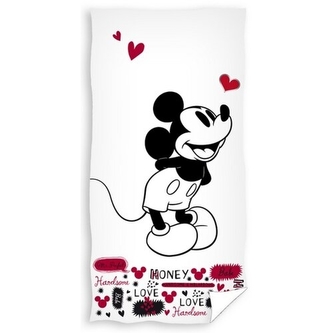Dětská froté osuška 70x140cm zamilovaný Mickey Mouse, Carbotex, bílá