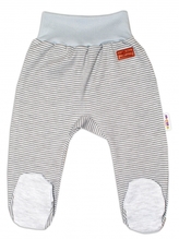 Baby Nellys Kojenecké polodupačky Monkey - proužky/sv. šedý melírek; 56 (1-2m)