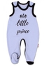 Baby Nellys Kojenecké bavlněné dupačky, Little Prince - modré, vel. 62; 62 (2-3m)