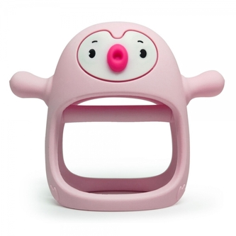 Silikonové kousátko Tučňák, Smily Mia, růžové Silikonové kousátko Tučňák, Smily Mia, růžové