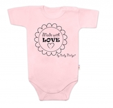 Body krátký rukáv Made with love, Baby Nellys, růžové, vel. 74; 74 (6-9m)