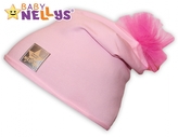Bavlněná čepička Tutu květinka Baby Nellys ® - sv. růžová, 48-52, 2-8let; 104 (3-4r)