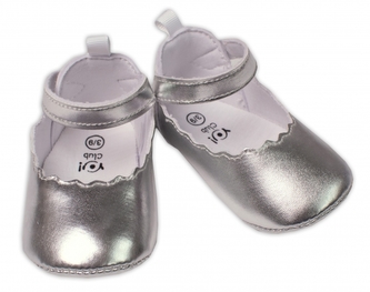 Kojenecké capáčky, balerínky YO! na suchý zip, stříbrné, vel. 9-15 m; 74/80 (9-12m) Kojenecké capáčky, balerínky YO! na suchý zip, stříbrné, vel. 9-15 m; 74/80 (9-12m)