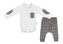 Baby Nellys 2-dílná sada Robert, body s límečkem, kalhoty Baggy - šedé kárko, vel. 86; 86 (12-18m)