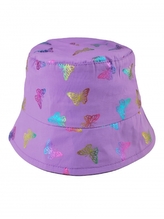 Letní, jarní klobouček Baby Nellys, Motýlci - lila, vel. 86/92, obvod: 46/50 cm; 86/92 (18-24m)