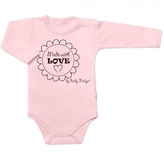 Body dlouhý rukáv Made with love, Baby Nellys, růžové, vel. 80; 80 (9-12m)