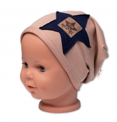 Dětská čepice bavlna, Baby Star, Baby Nellys, cappuccino, vel. 104/134; 134 (8-9r)