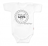 Body krátký rukáv Made with love, Baby Nellys, bílé; 56 (1-2m)