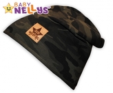 Bavlněná čepička Army Baby Nellys ® - zelená; 104-116 (4-6r)