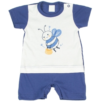 MBaby Bavlněné body s nohavičkami Čmelák - jeans; 56 (1-2m)