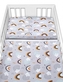 Baby Nellys 2-dílné bavlněné povlečení -  Ježek a duha, šedé; 120x90