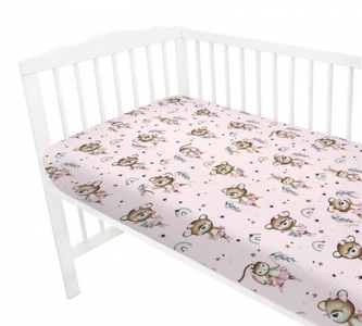 Prostěradlo do postýlky, bavlna, Little Balerina - růžová; 120x60