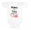 Body krátký rukáv s vtipným textem Baby Nellys, Máma+Táta, bílé, vel. 68; 68 (3-6m)