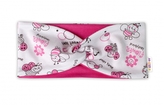 Baby Nellys Bavlněná dětská čelenka Berušky- bílá/růžová, 12-24 m; 80-92 (12-24m)