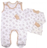 Kojenecké dupačky bavlna s košilkou Koala Basic Baby Nellys, béžový lem, vel.68; 68 (3-6m)
