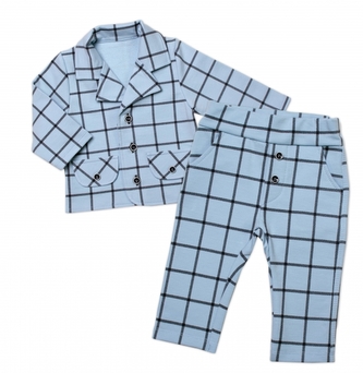 2-dílná elegantní sada kabátek + kalhoty Kárko Kuba, Mrofi, modrá, vel. 68; 68 (3-6m)