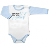 Body dl. rukáv s vtip. textem Baby Nellys, Lituji dámy, můj táta je zadaný, vel. 86; 86 (12-18m)